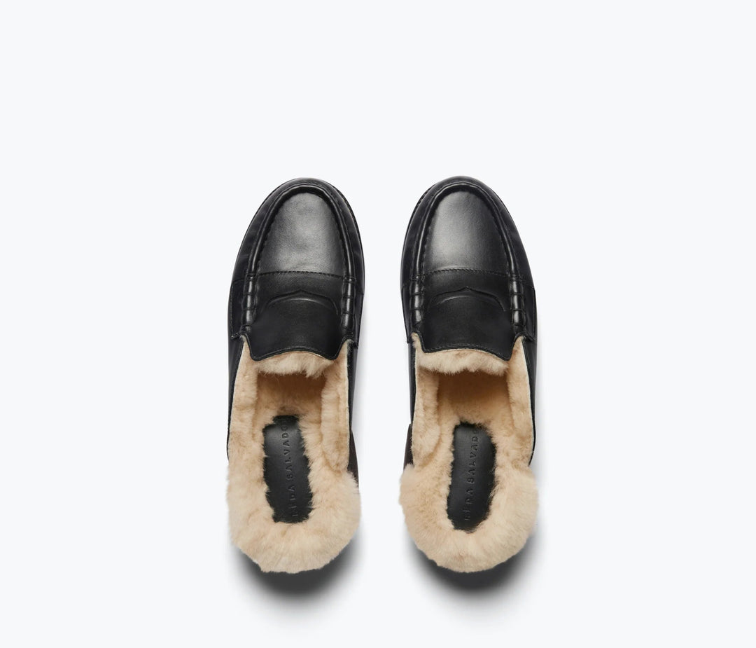 Freda Salvador - Temi Loafer Black Calf Shirling - Kalifornia Jean Bar