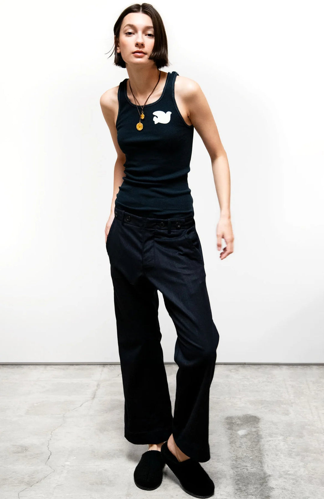 Freecity - Deep Navy Cashmere Blend French Sailor Pant - Kalifornia Jean Bar
