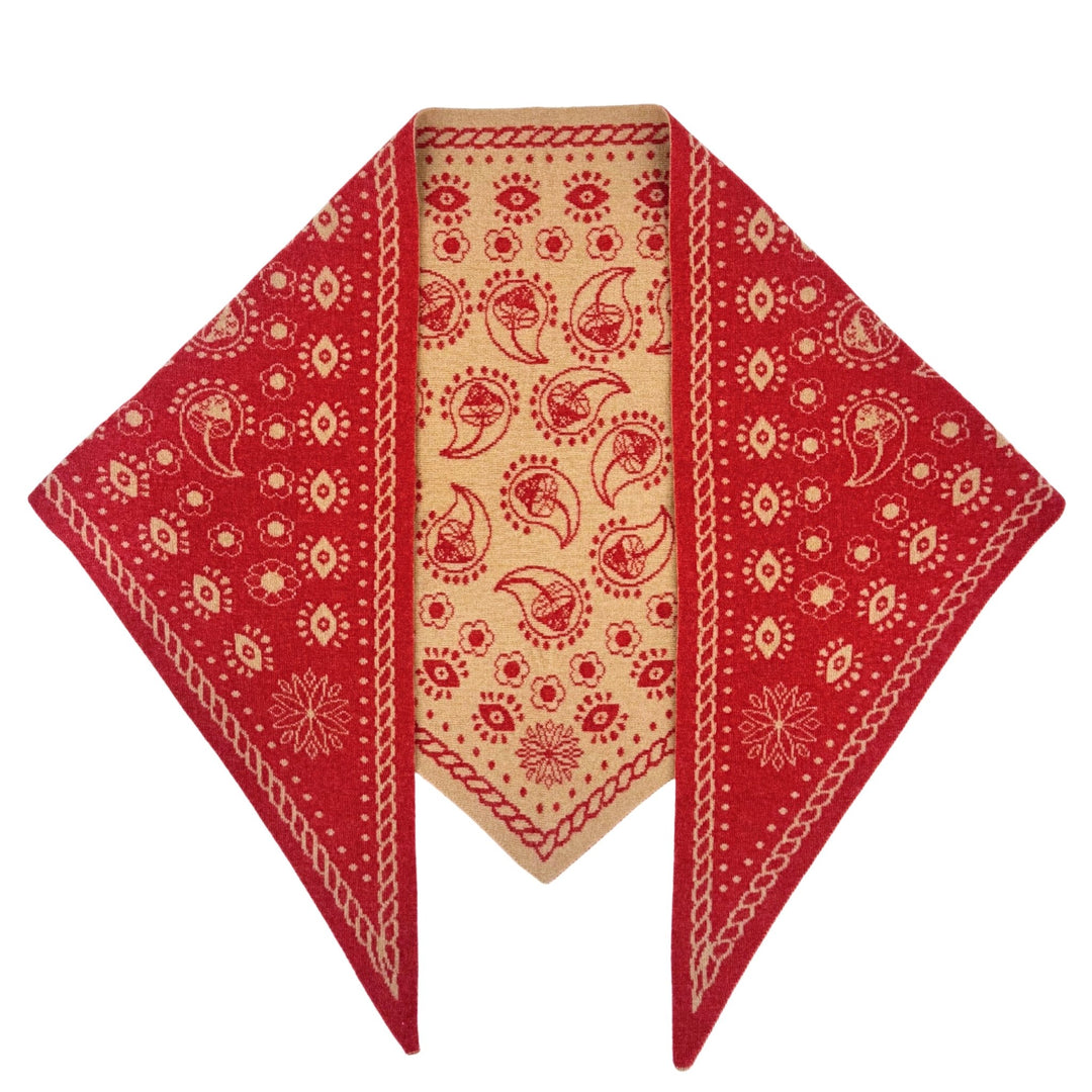 Freya - Fable Triangle Scarf - Honey / Brick - Kalifornia Jean Bar