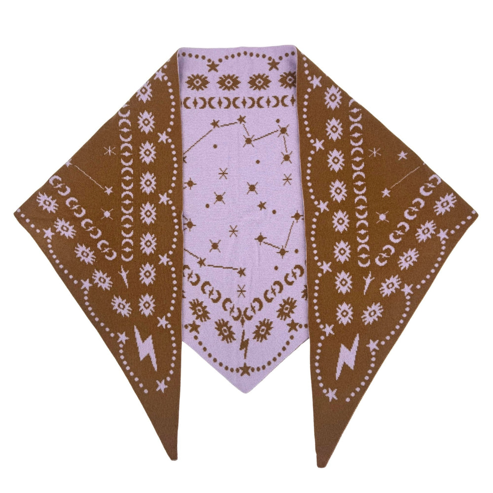 Freya - Nebula Triangle Scarf Mocha / Lavender - Kalifornia Jean Bar