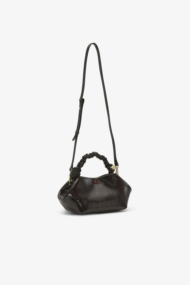 Ganni - Bou Bag in Dark Burgundy Snake - Kalifornia Jean Bar