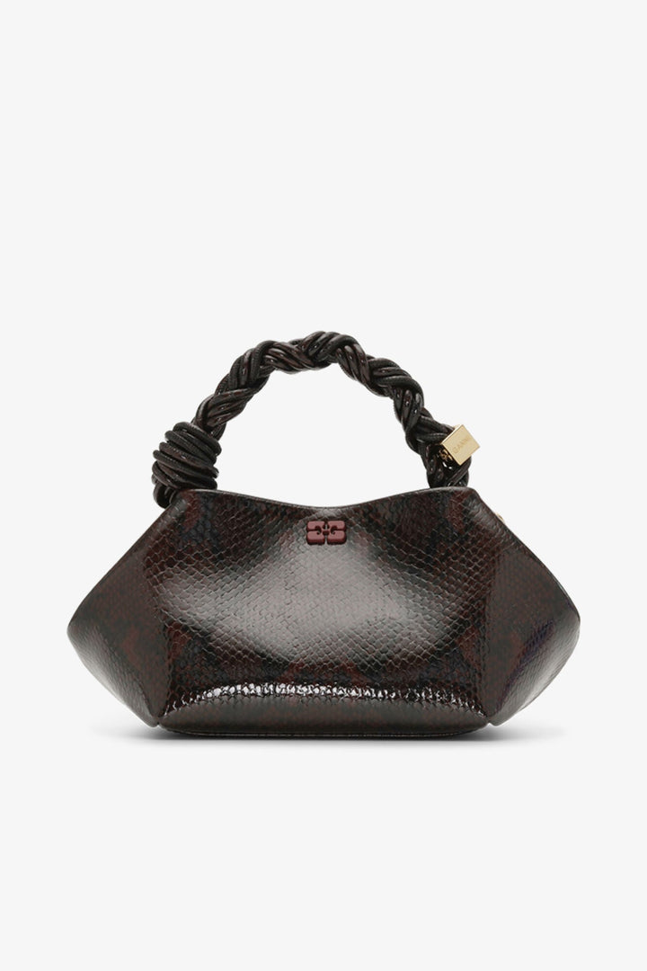 Ganni - Bou Bag in Dark Burgundy Snake - Kalifornia Jean Bar