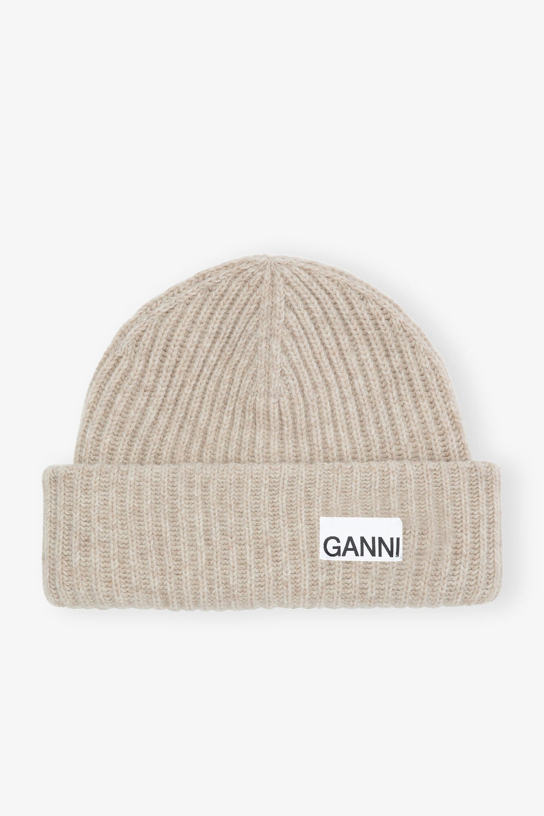 Ganni - Brazilian Sand Chunky Wool Rib Beanie - Kalifornia Jean Bar Ganni - Brazilian Sand Chunky Wool Rib Beanie Hat