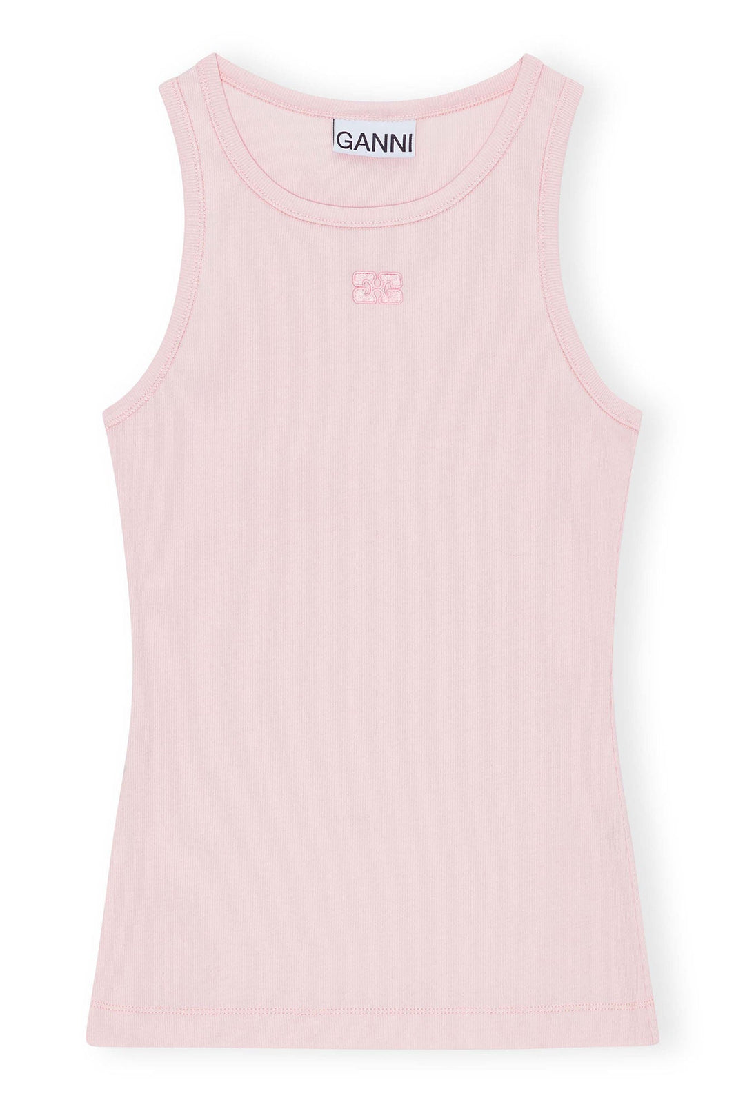 GANNI - Chalk Pink Rib Tank - Kalifornia Jean Bar