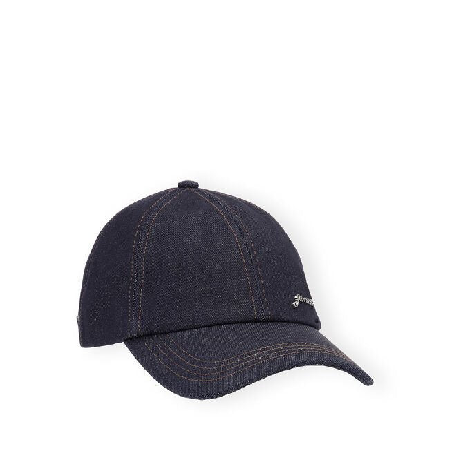 Ganni - Dark Navy Signature Denim Cap - Kalifornia Jean Bar Ganni - Dark Navy Signature Denim Cap Hat