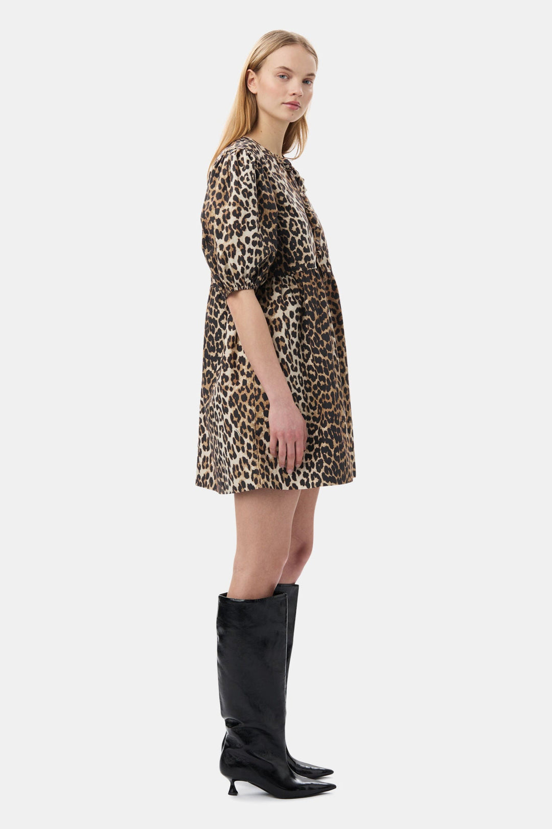 Ganni - Leopard Tie String Mini Dress - Kalifornia Jean Bar