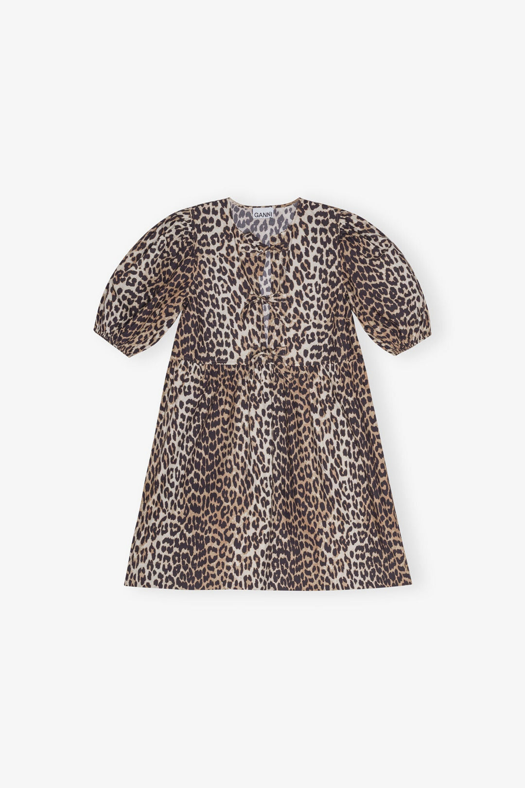 Ganni - Leopard Tie String Mini Dress - Kalifornia Jean Bar