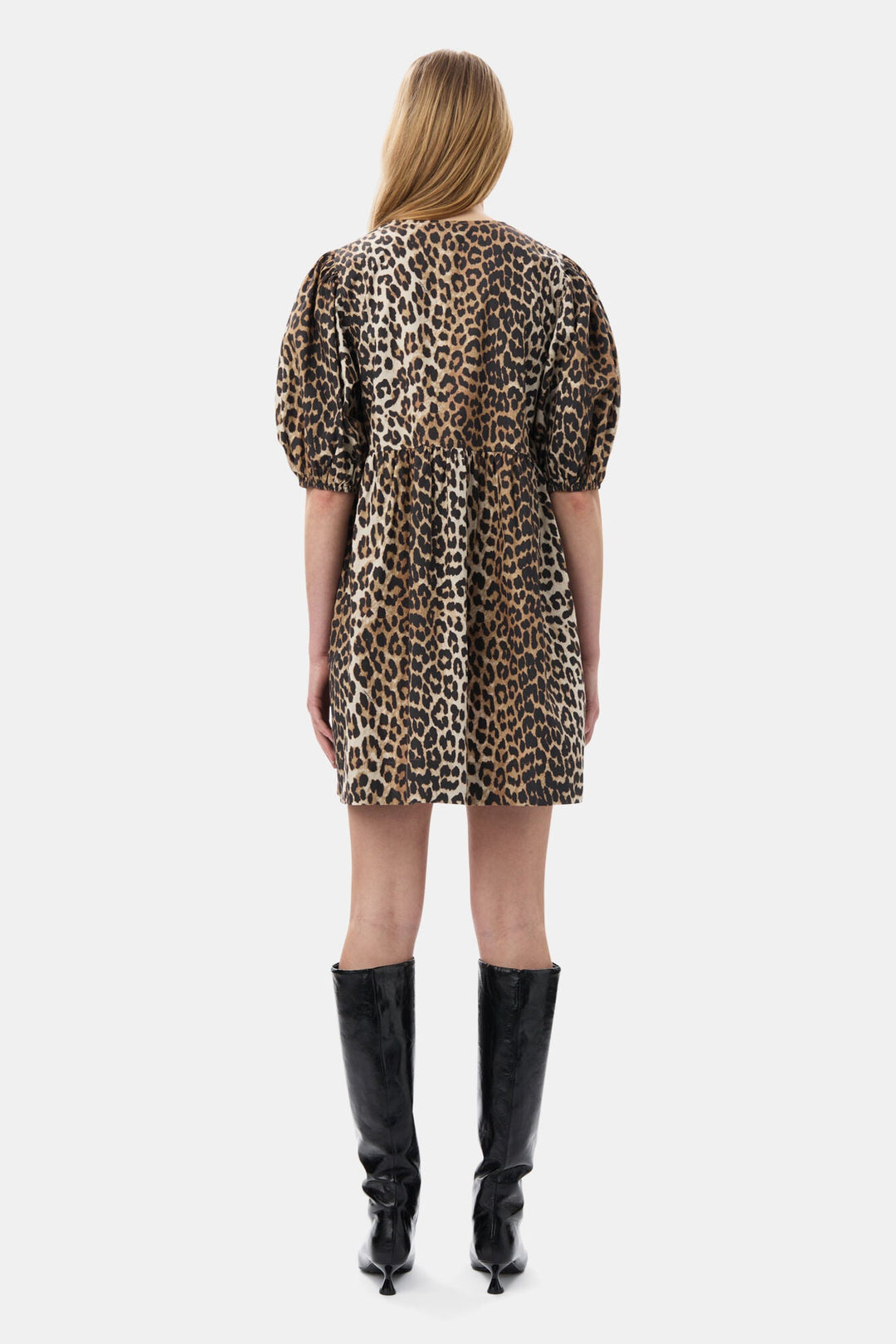 Ganni - Leopard Tie String Mini Dress - Kalifornia Jean Bar