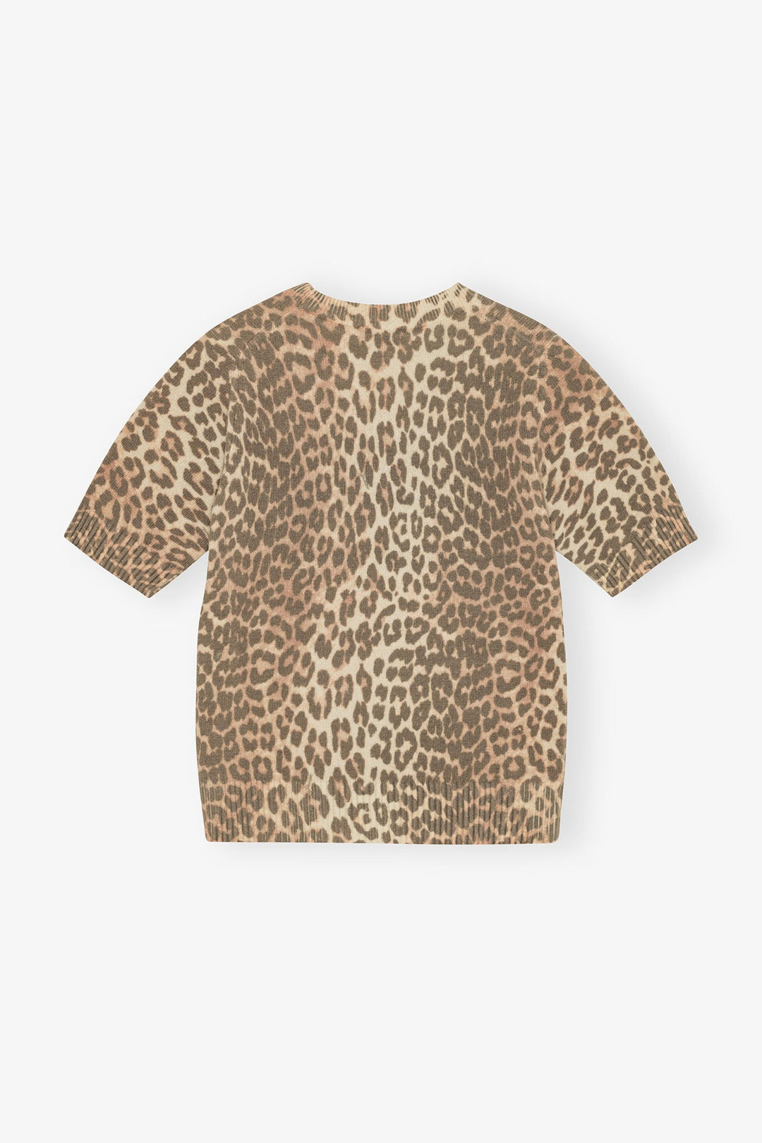 Ganni - Leopard Wool Mix T-Shirt - Kalifornia Jean Bar