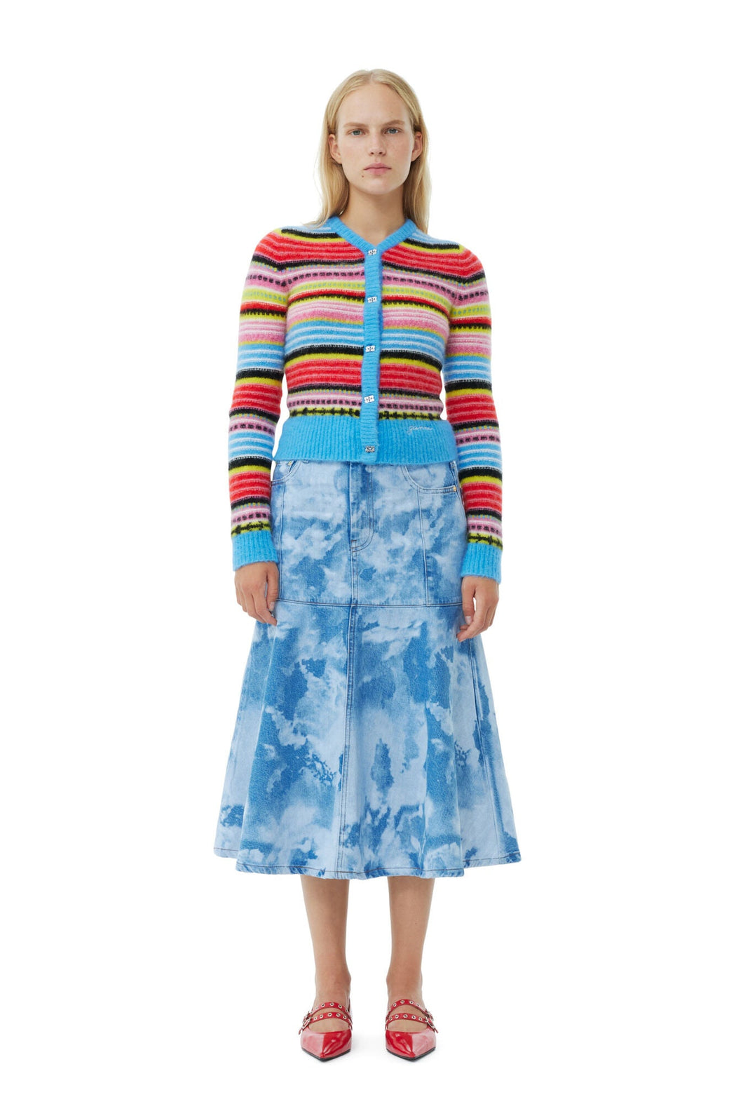 Ganni - Multicolor Soft Wool Stripe Cardigan - Kalifornia Jean BarGanni - Multicolor Soft Wool Stripe Cardigan