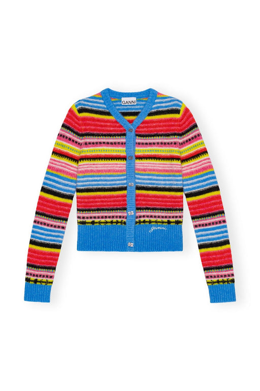 Ganni - Multicolor Soft Wool Stripe Cardigan - Kalifornia Jean BarGanni - Multicolor Soft Wool Stripe Cardigan