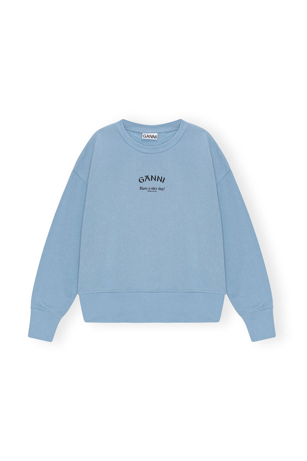 Ganni - Placid Blue Isoli Oversized Sweatshirt - Kalifornia Jean BarGanni - Placid Blue Isoli Oversized Sweatshirt