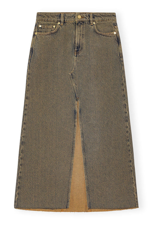 GANNI - Shitake Overdyed Denim Maxi Skirt - Kalifornia Jean BarGANNI - Shitake Overdyed Denim Maxi Skirt