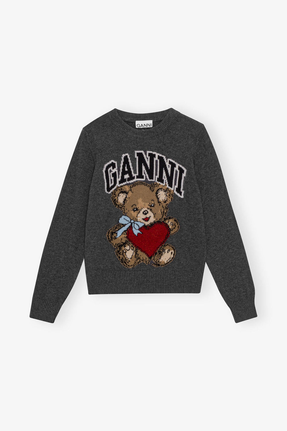 Ganni - Wool Bear Crewneck in Gray Quill - Kalifornia Jean Bar