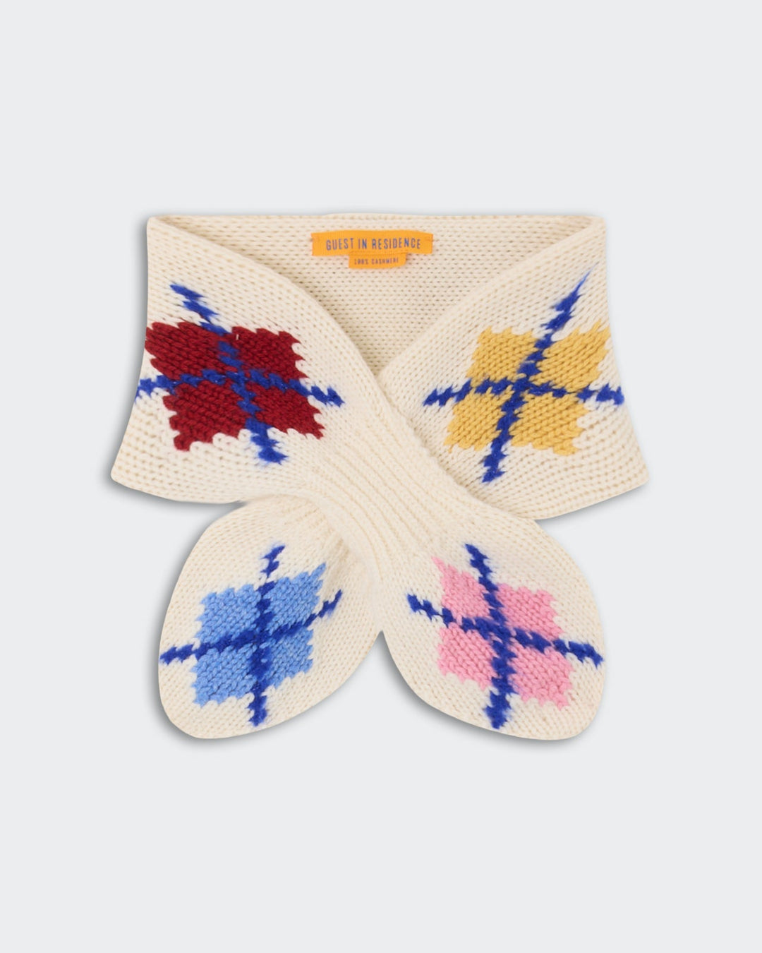 Guest in Residence - Argyle Bowtie Scarf - Cream Combo - Kalifornia Jean Bar