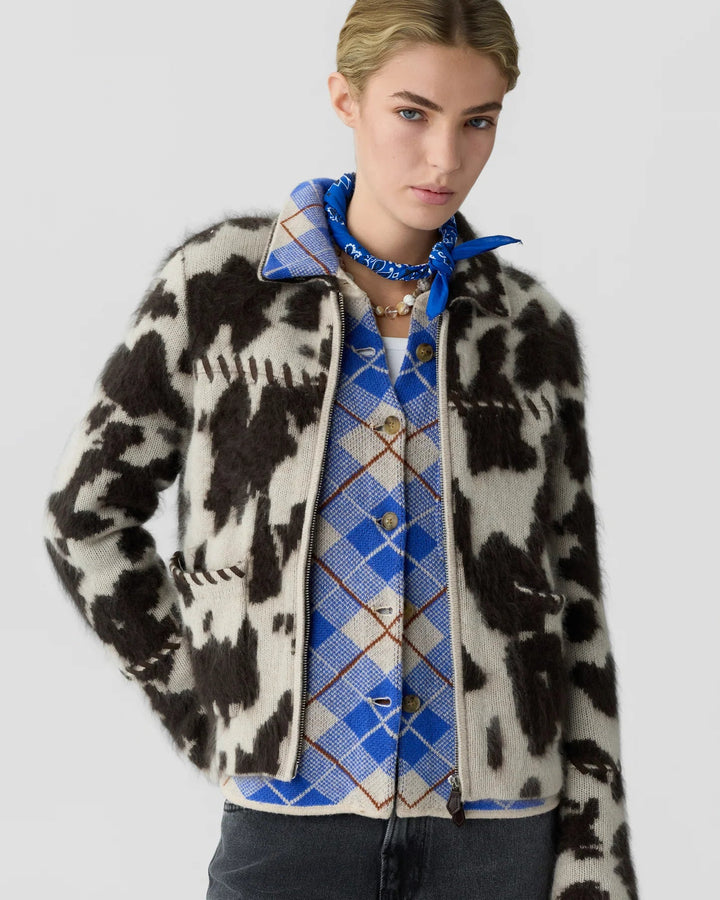 Guest in Residence - Cowhide Grizzly Jacket Oatmeal/Burnt Cocoa - Kalifornia Jean Bar
