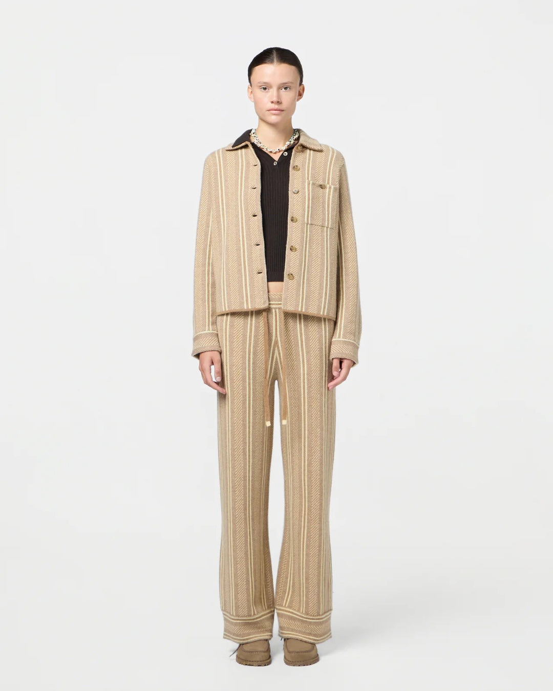 Guest in Residence - Dylan Stripe Shirt Almond Combo - Kalifornia Jean Bar