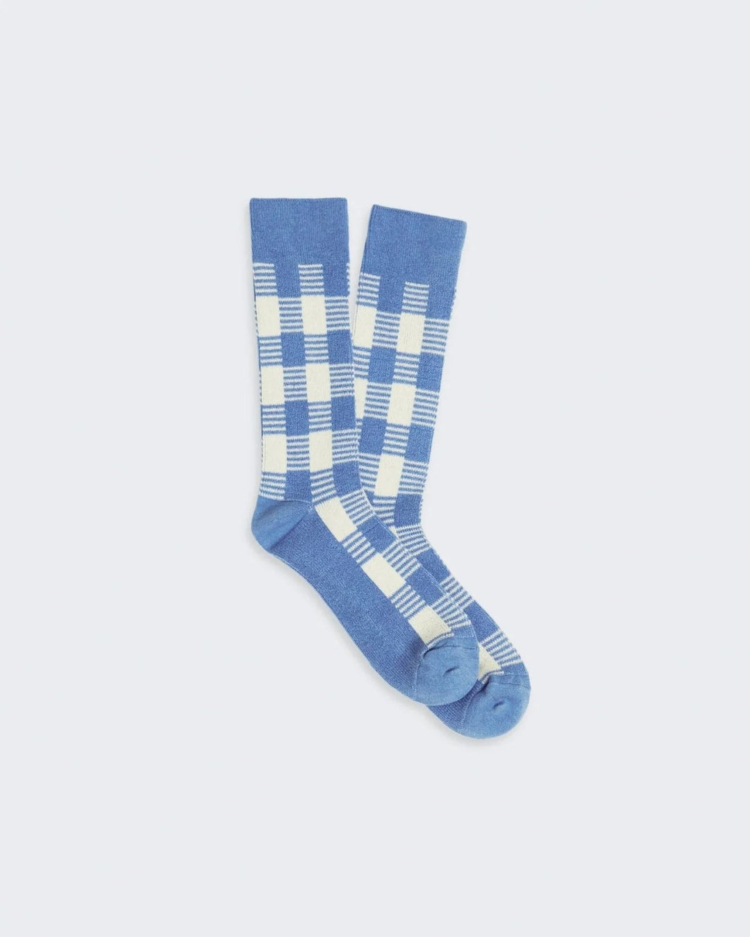 Guest in Residence - French Blue/Cream Gingham Socks - Kalifornia Jean Bar