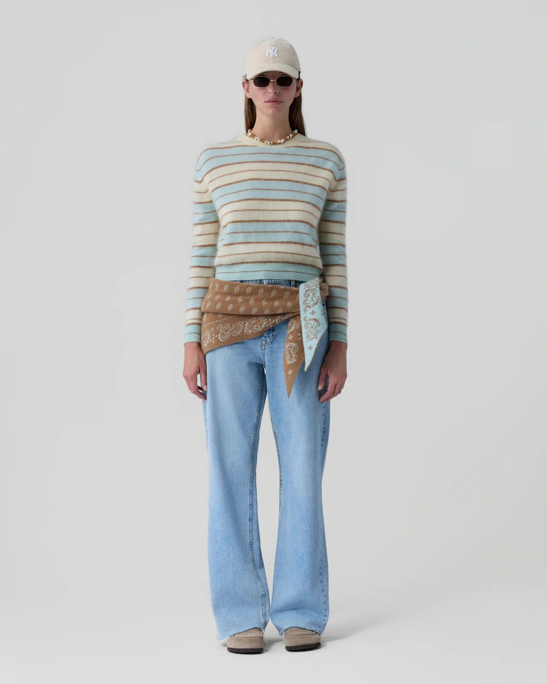 Guest in Residence - Grizzly Stripe Crew Seaglass Combo - Kalifornia Jean Bar