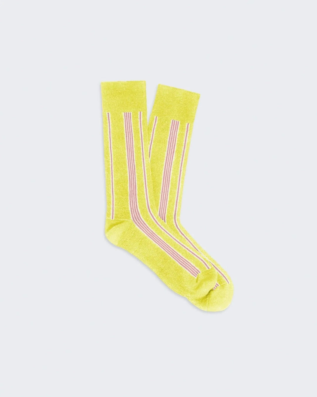 Guest in Residence - Lemon/Cream Powder Pink Vertical Stripe Socks - Kalifornia Jean Bar