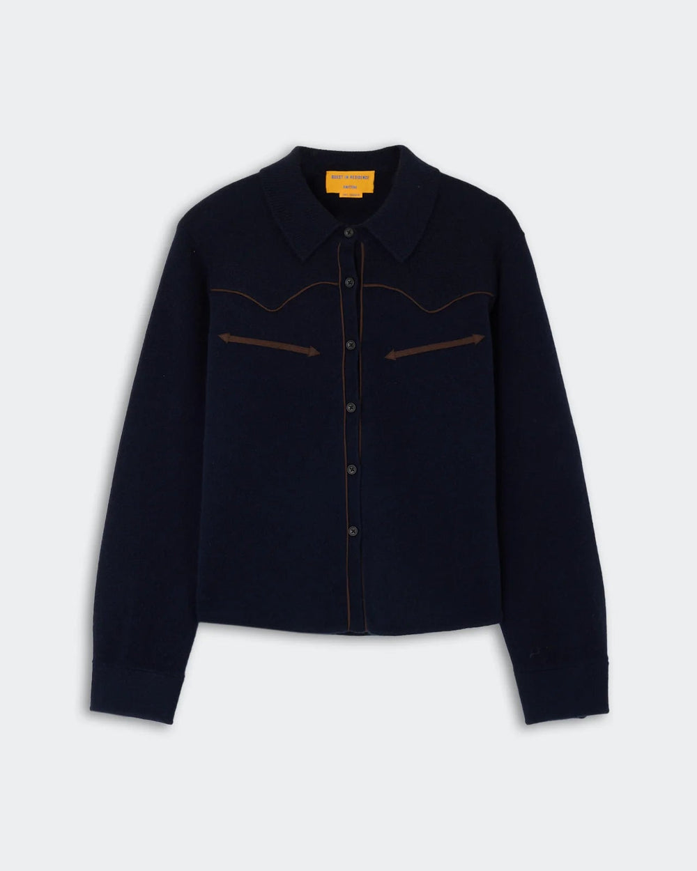 Guest in Residence - Midnight Western Shirt Cropped Cashmere - Kalifornia Jean Bar