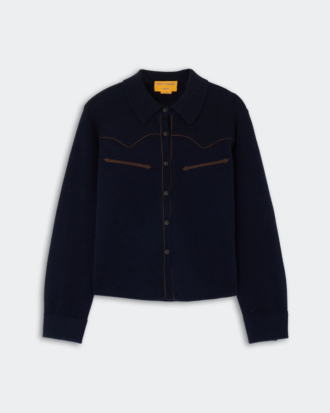 Guest in Residence - Midnight Western Shirt Cropped Cashmere - Kalifornia Jean Bar