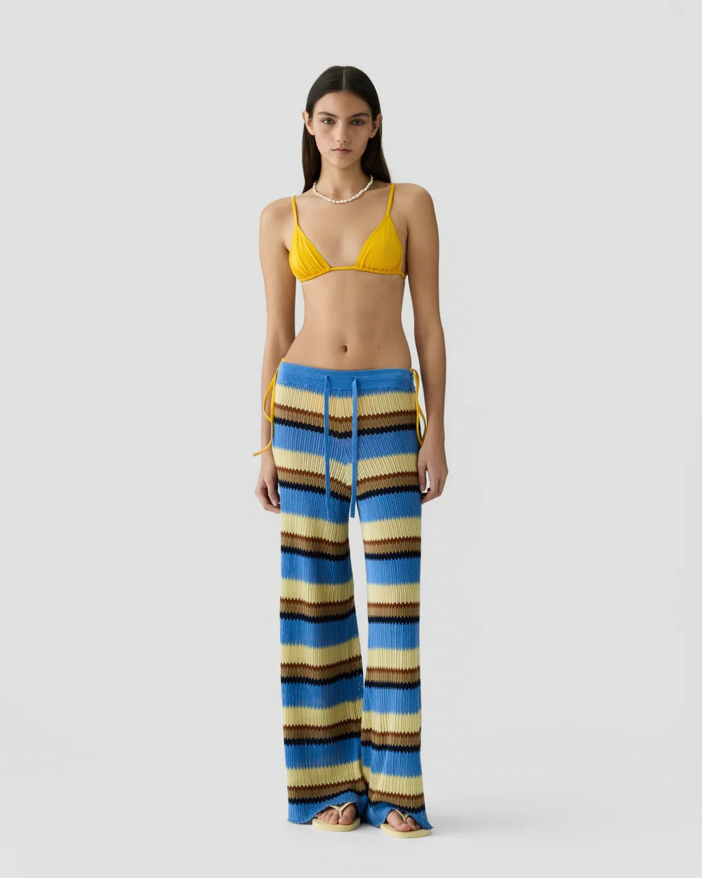 Guest in Residence - Palazzo Pant Delft Blue Combo - Kalifornia Jean Bar
