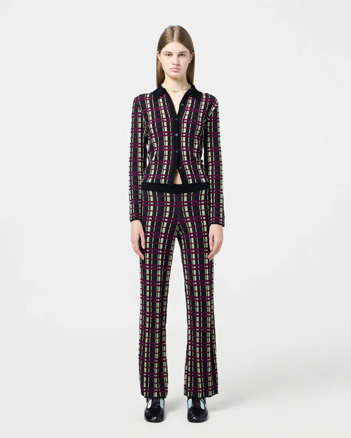 Guest in Residence - Plaid Flare Pant in Black Combo - Kalifornia Jean Bar