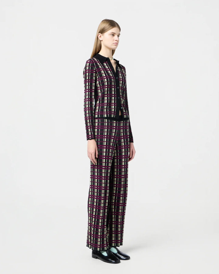 Guest in Residence - Plaid Flare Pant in Black Combo - Kalifornia Jean Bar