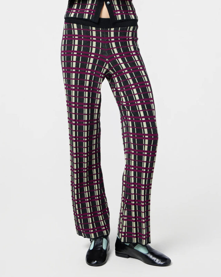 Guest in Residence - Plaid Flare Pant in Black Combo - Kalifornia Jean Bar