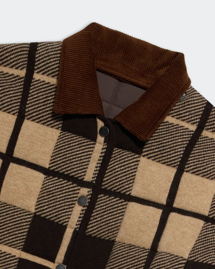 Guest in Residence - Quilted Plaid Liner Jacket in Burnt Cocoa - Kalifornia Jean Bar