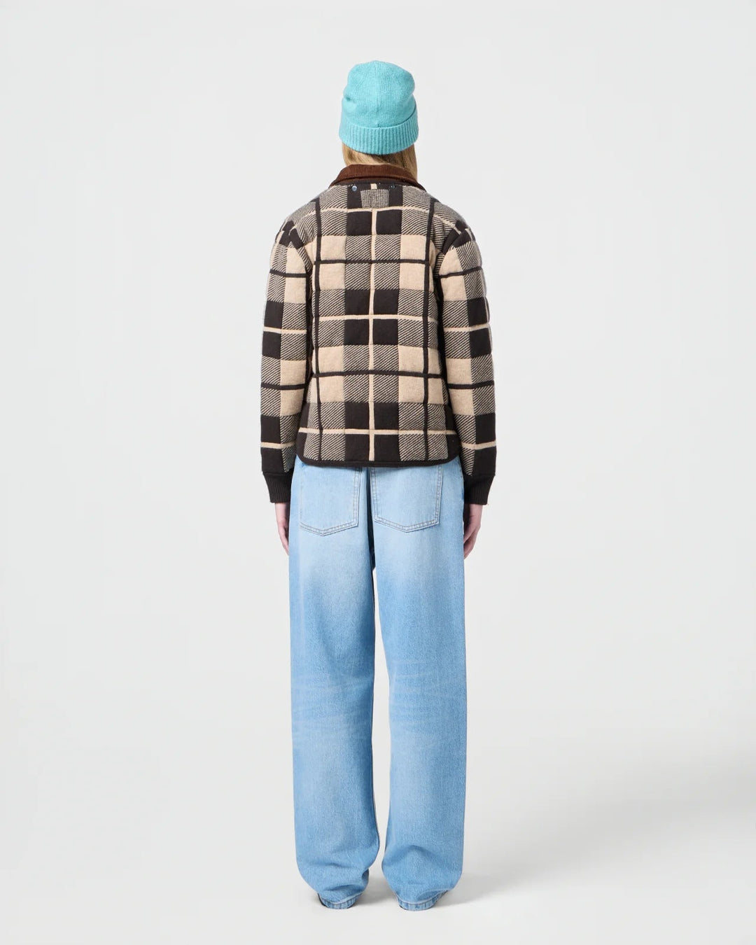 Guest in Residence - Quilted Plaid Liner Jacket in Burnt Cocoa - Kalifornia Jean Bar