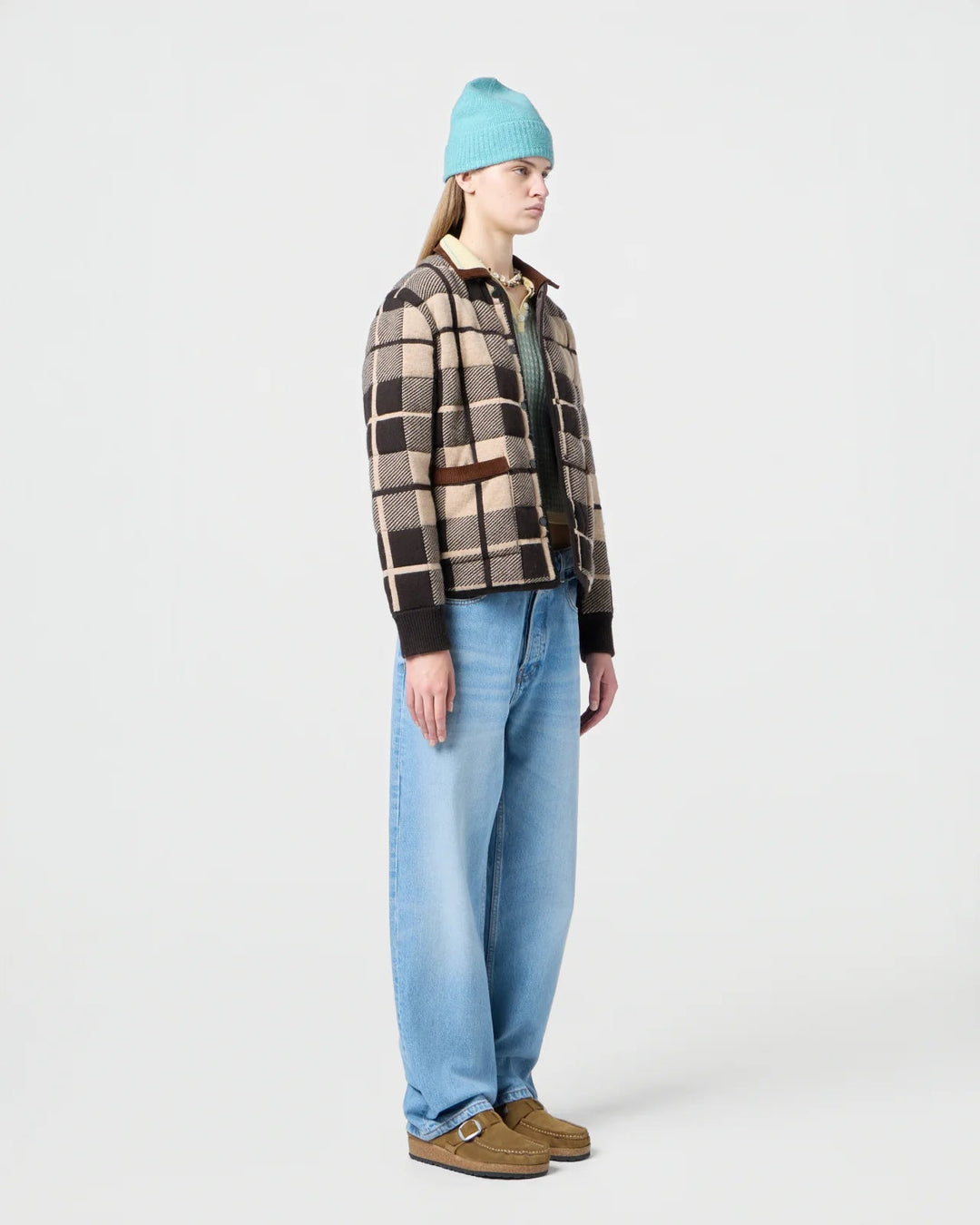 Guest in Residence - Quilted Plaid Liner Jacket in Burnt Cocoa - Kalifornia Jean Bar