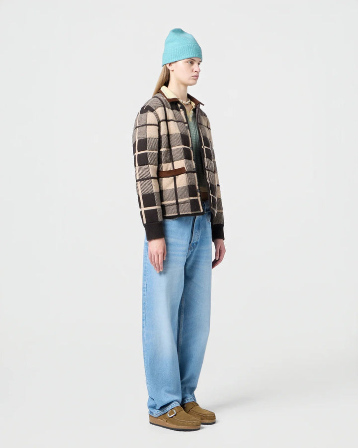 Guest in Residence - Quilted Plaid Liner Jacket in Burnt Cocoa - Kalifornia Jean Bar