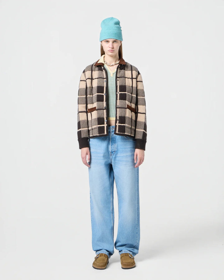 Guest in Residence - Quilted Plaid Liner Jacket in Burnt Cocoa - Kalifornia Jean Bar