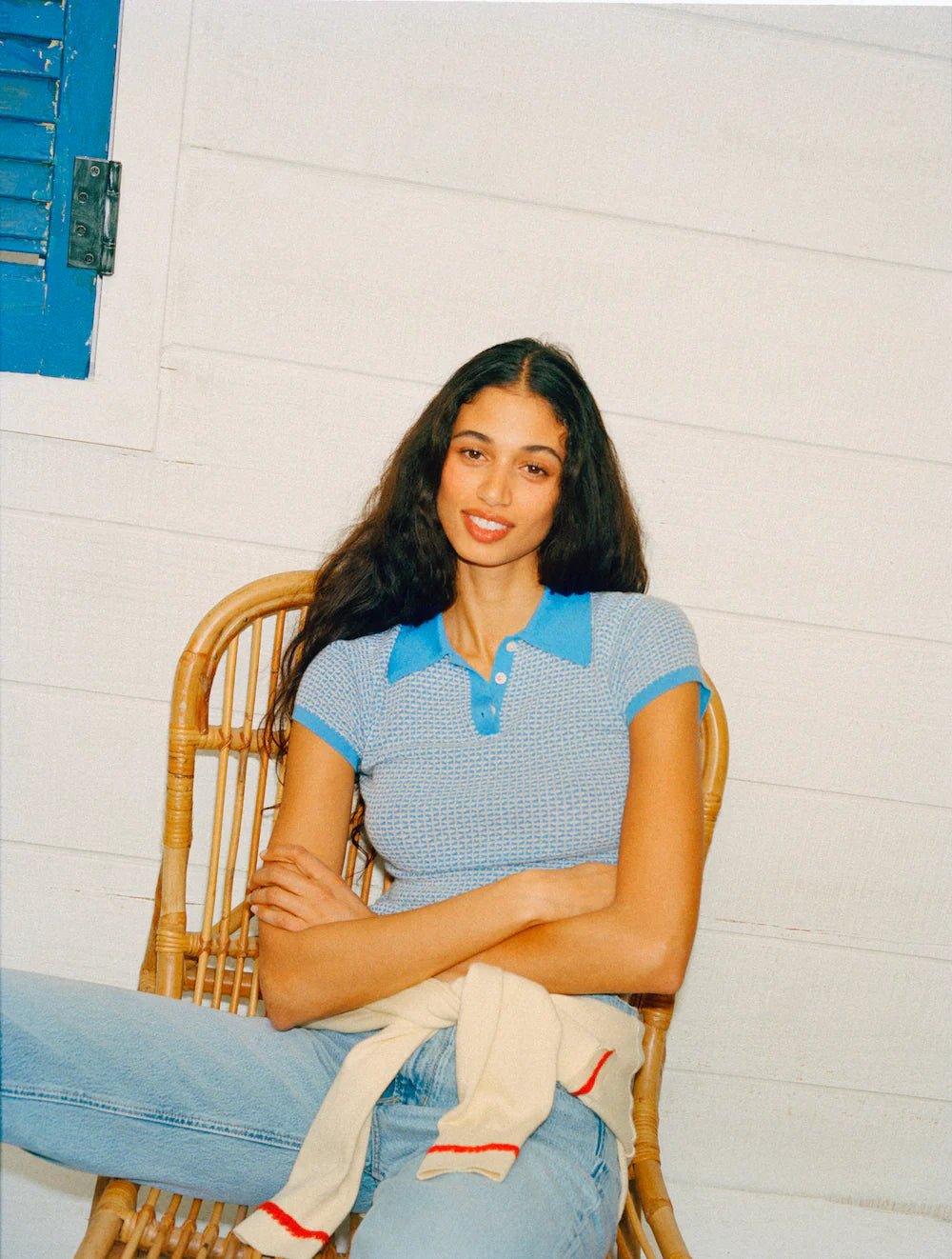 Guest in Residence - Sail Combo Pique Shrunken Polo - Kalifornia Jean Bar