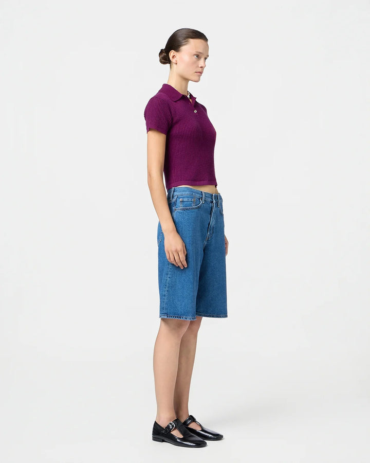 Guest in Residence - Shrunken Polo in Aubergine - Kalifornia Jean Bar