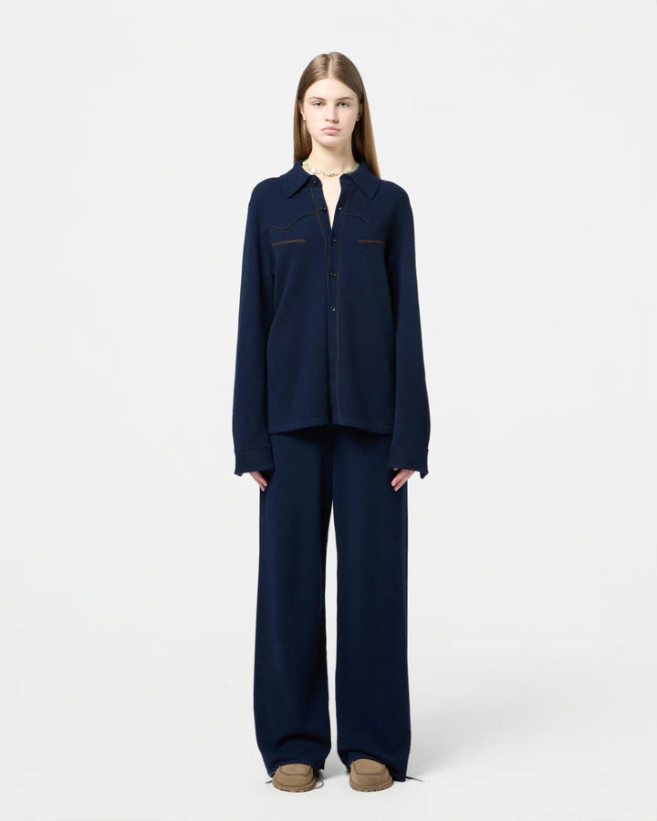 Guest in Residence - Western Button Up Shirt in Midnight - Kalifornia Jean Bar