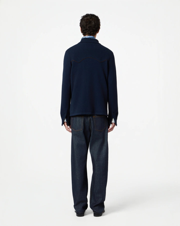 Guest in Residence - Western Button Up Shirt in Midnight - Kalifornia Jean Bar