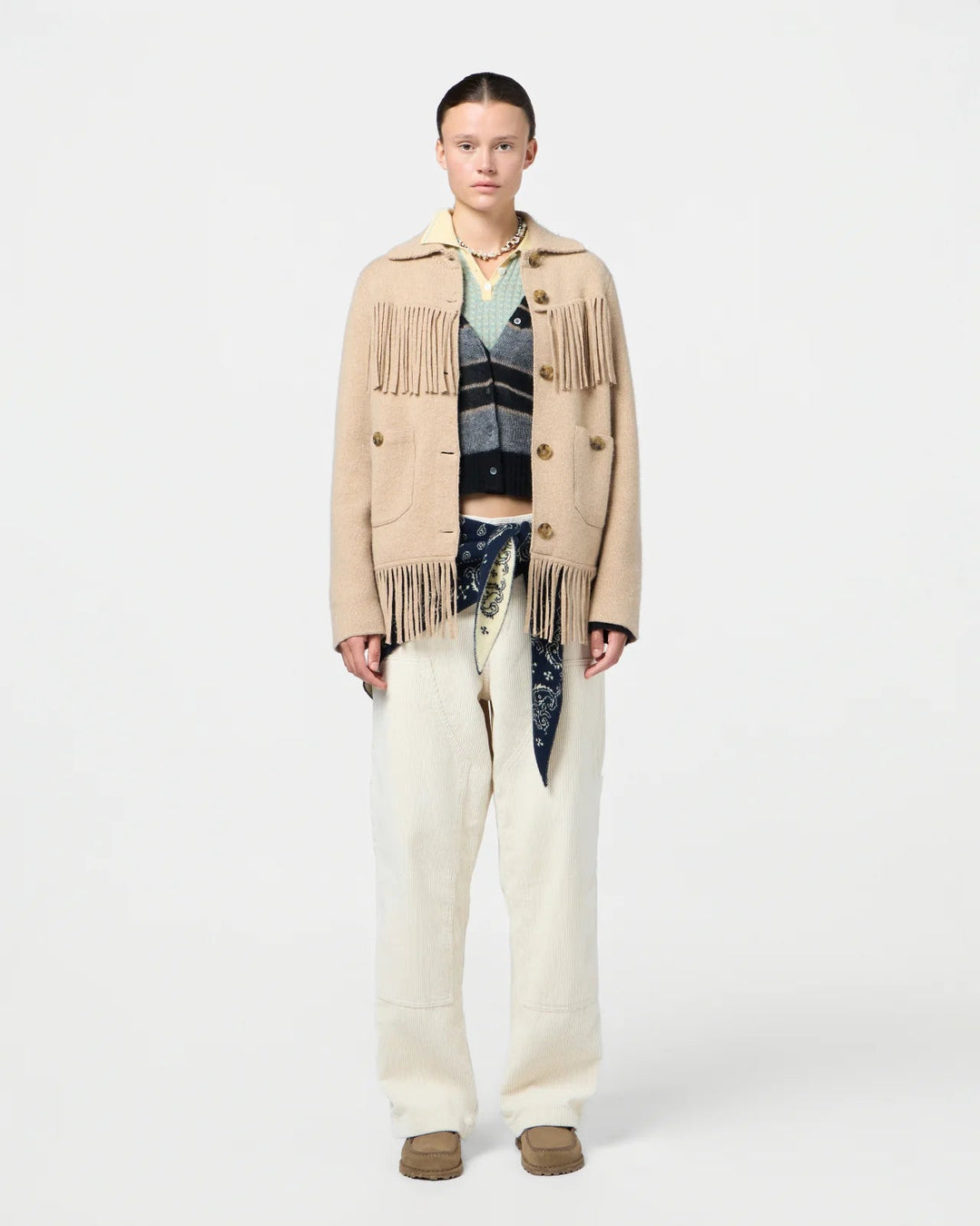 Guest in Residence - Western Fringe Jacket in Dune - Kalifornia Jean Bar
