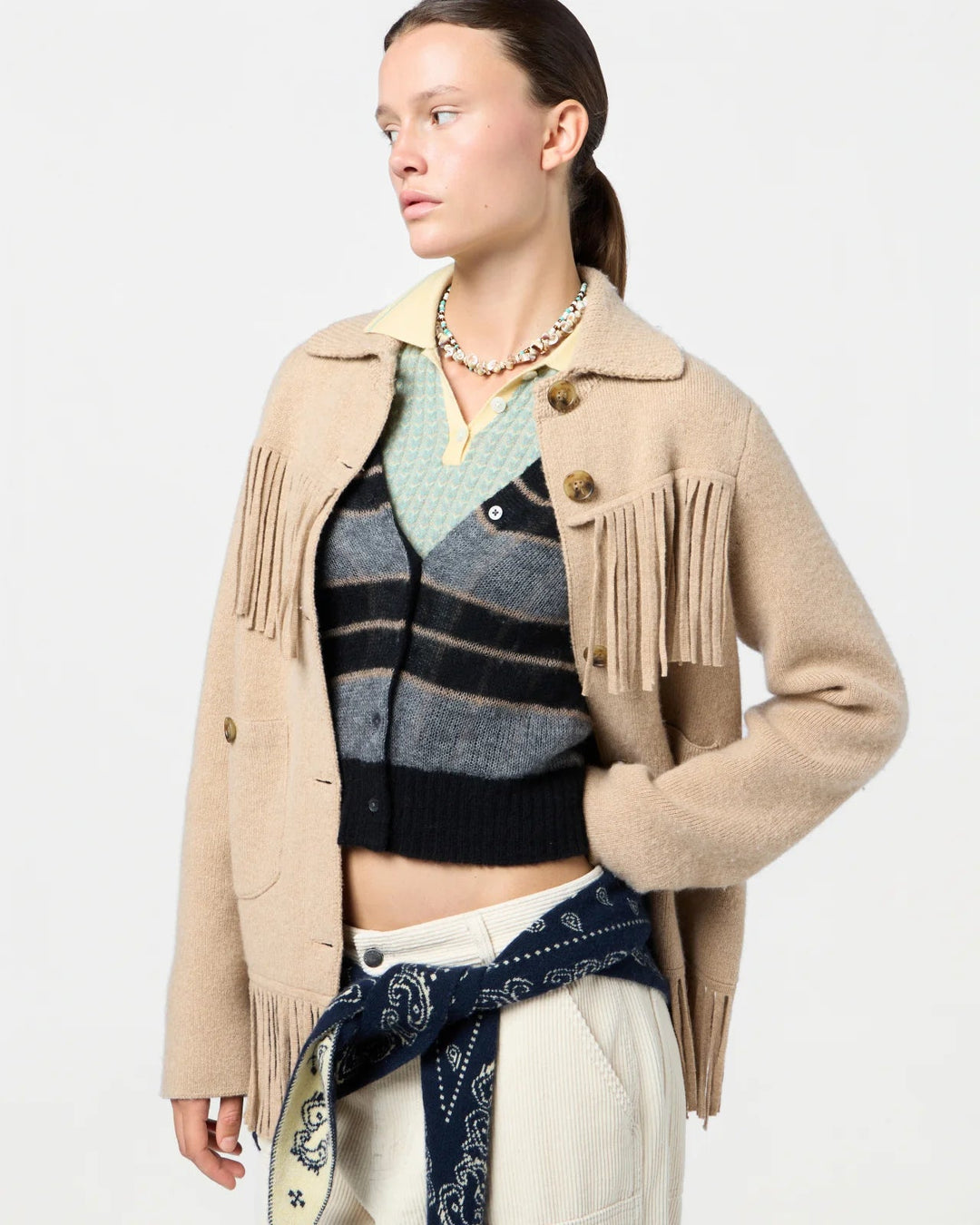 Guest in Residence - Western Fringe Jacket in Dune - Kalifornia Jean Bar