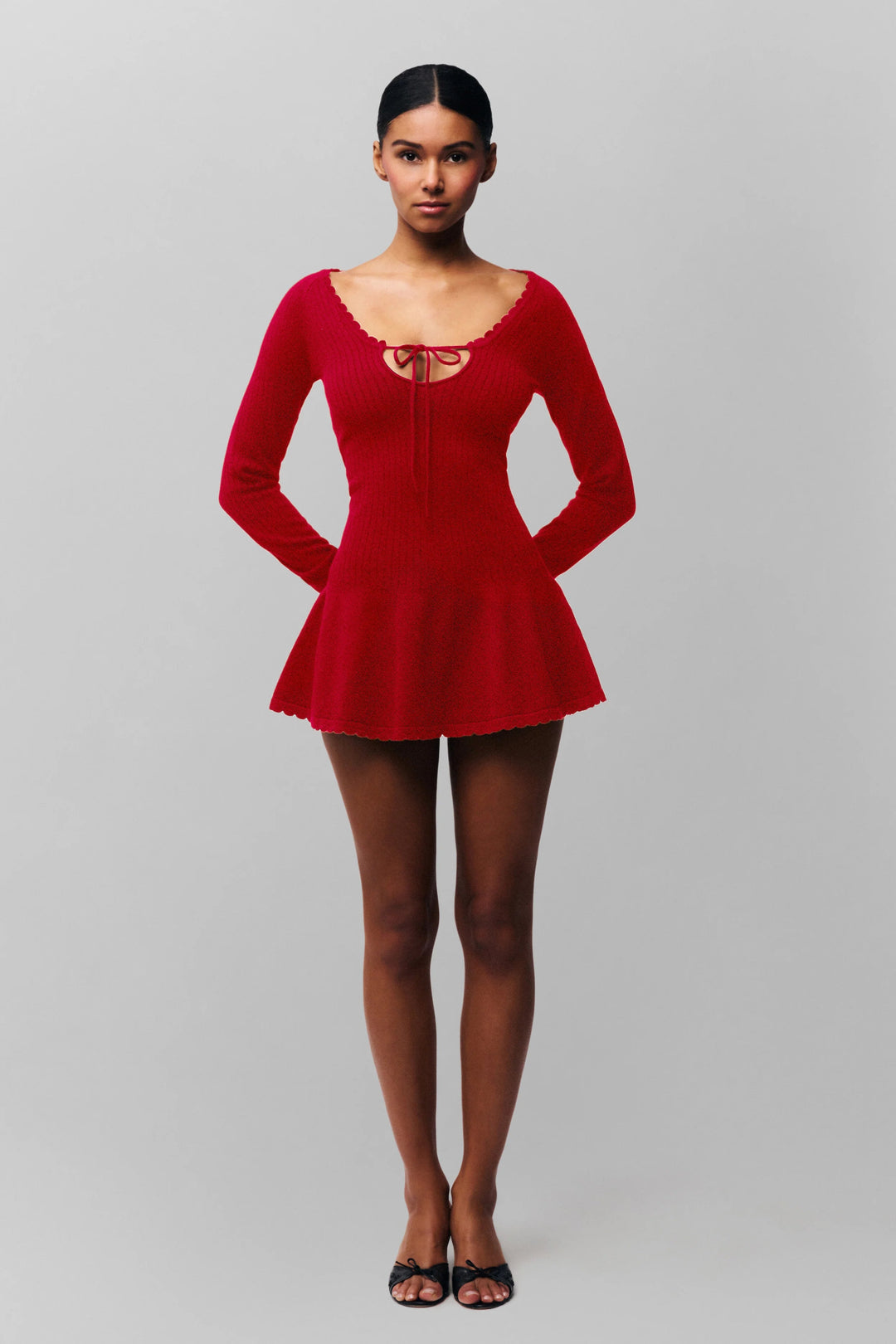 【関税込み】GUIZIO レッド Evelyne ミニワンピース Guizio - Evelyne Dress in Red Love - Kalifornia Jean Bar