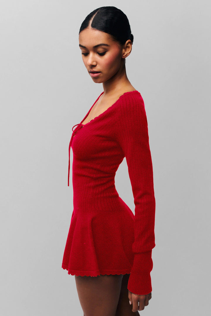 Guizio - Evelyne Dress in Red Love - Kalifornia Jean Bar