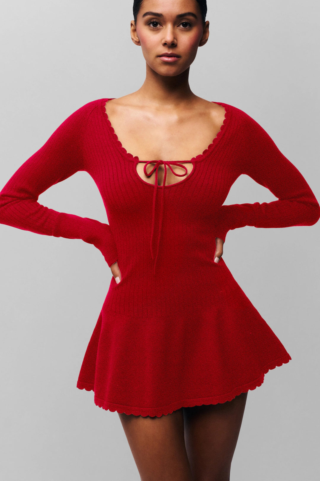 Guizio - Evelyne Dress in Red Love - Kalifornia Jean Bar