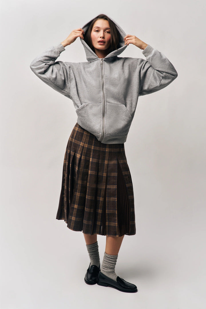 Guizio - Tartan Plaid Gibson Chiffon Pleated Skirt - Kalifornia Jean BarGuizio - Tartan Plaid Gibson Chiffon Pleated Skirt