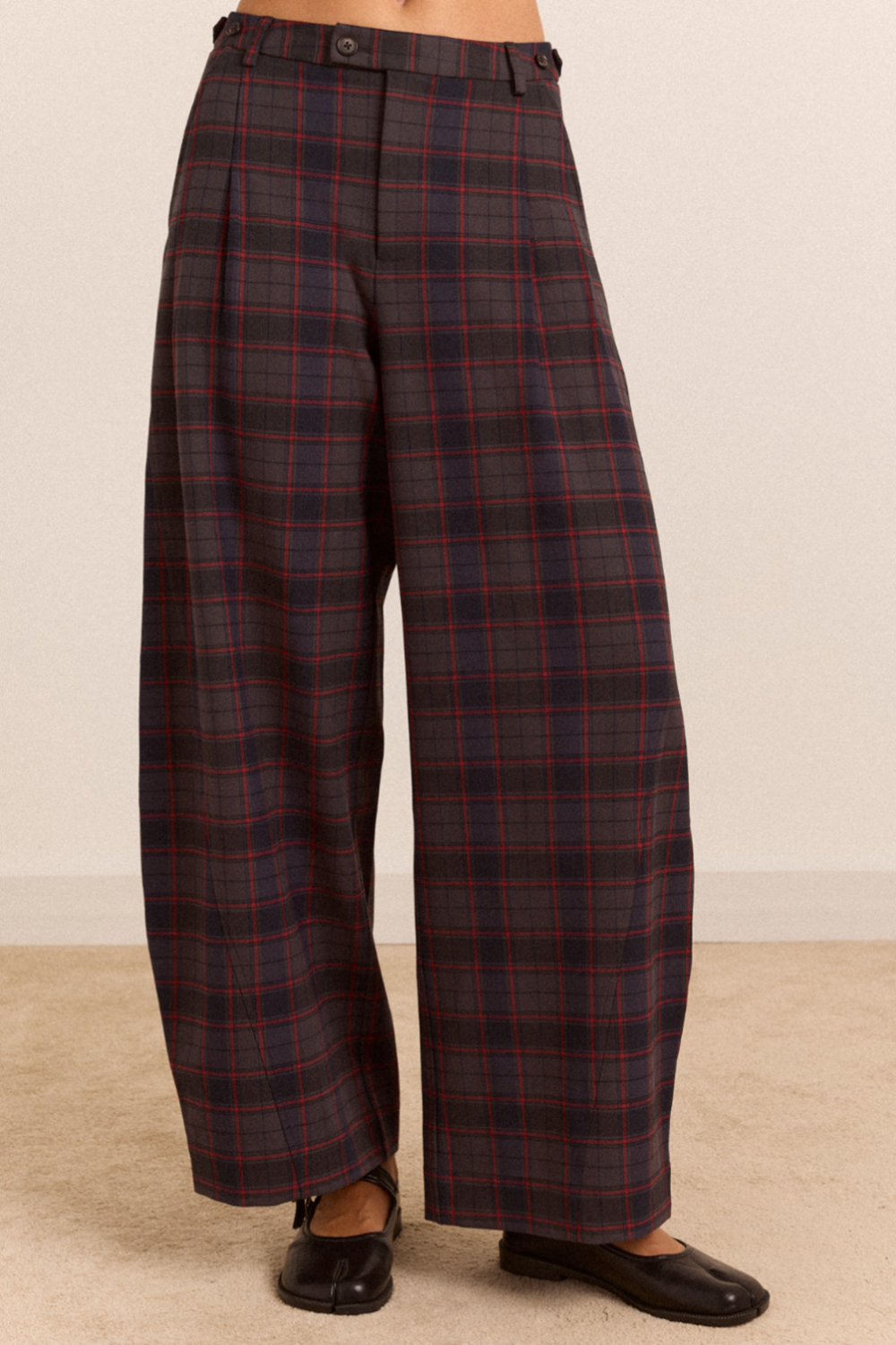 Damson Madder - Hailey Trouser in Sirius Checker - Kalifornia Jean Bar
