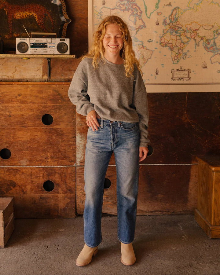 Hey Gang - Boxy Sweatshirt in PE Grey - Kalifornia Jean Bar