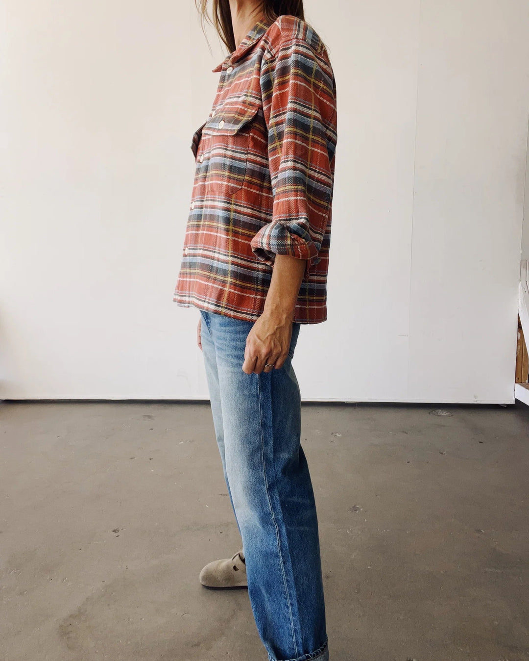 Hey Gang - Work Shirt in Rust Plaid - Kalifornia Jean Bar