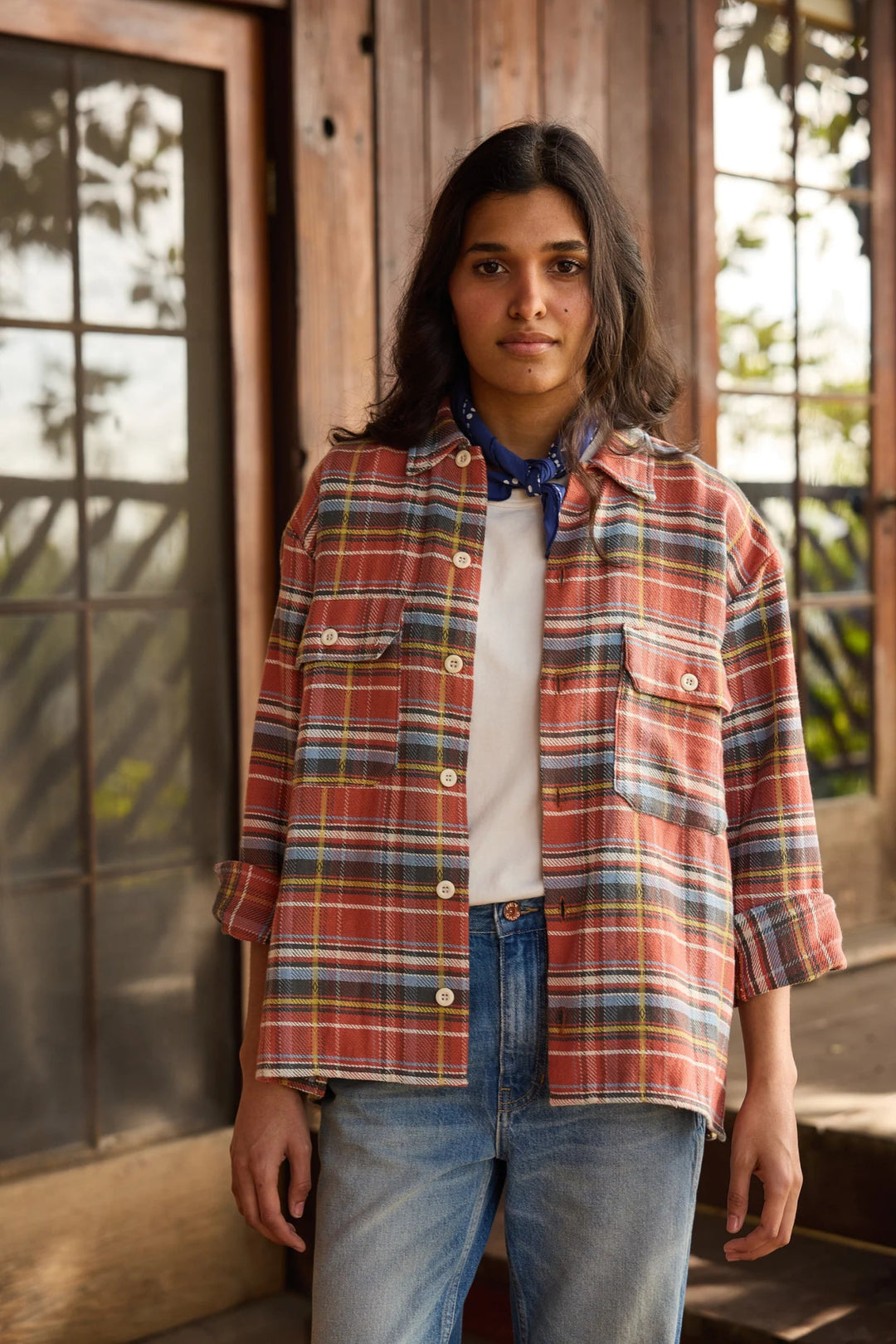 Hey Gang - Work Shirt in Rust Plaid - Kalifornia Jean Bar