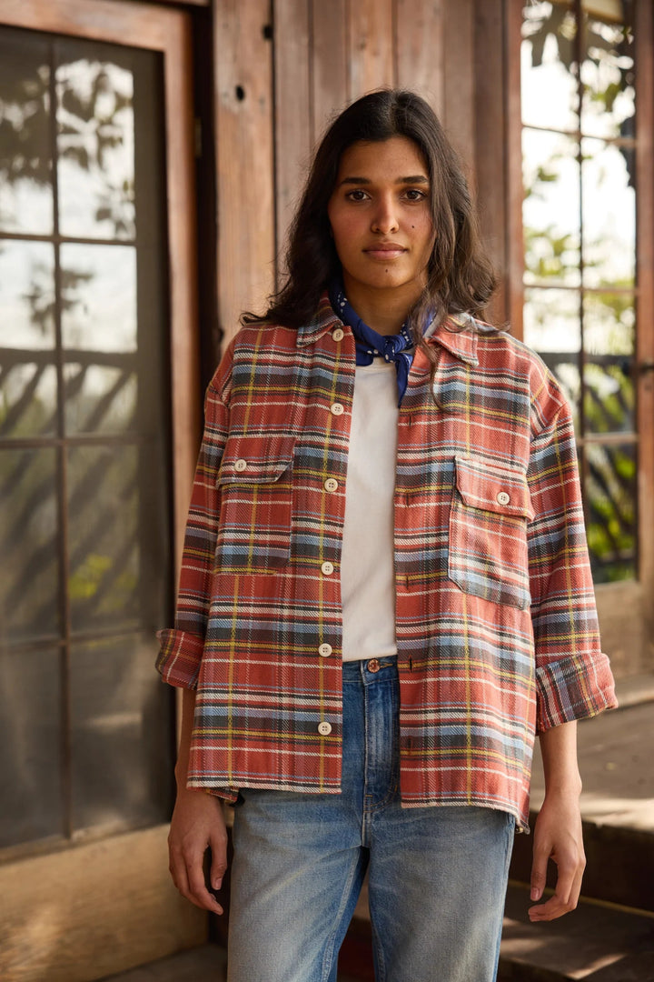 Hey Gang - Work Shirt in Rust Plaid - Kalifornia Jean Bar